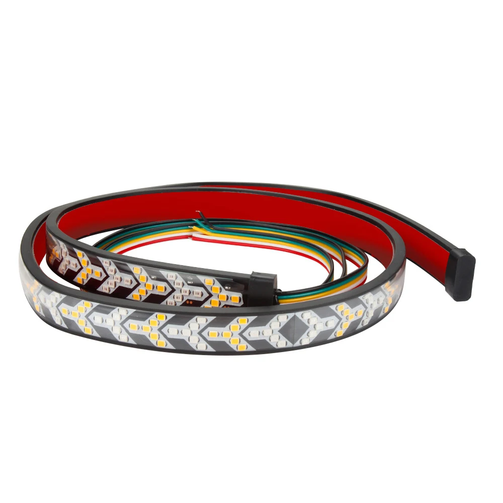 12V 48inch/60inch Car Brake Turn Light Warning Signal Flexible LED Strip Rear Tail Running Reverse Double Flash Lights Red