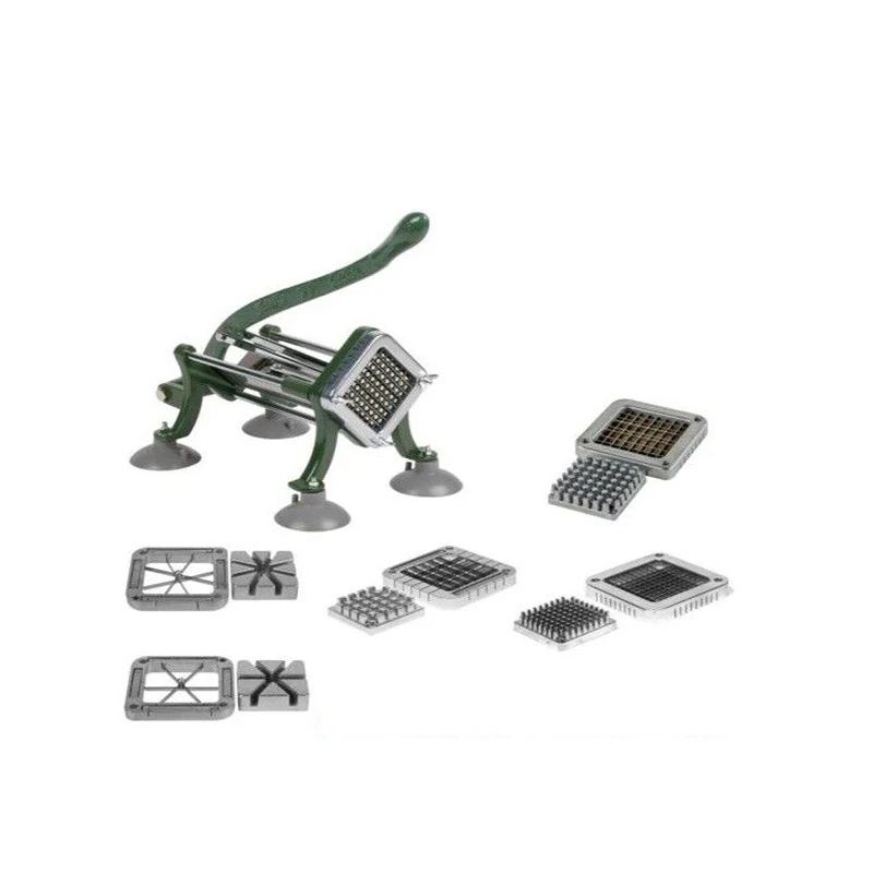 Manual Potato Fruit Slicer French Fries Cutter Machine With Blade Push Block Attachment Set
