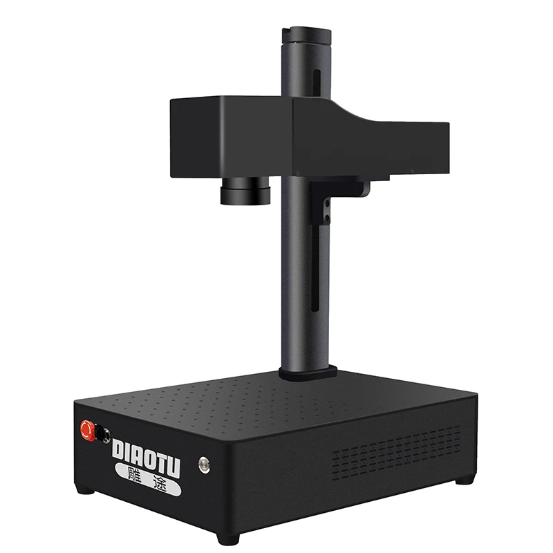 DIAOTU Small Desktop 20w 30w 50w 60w Laser Engraving Machine Metal Plastic Fiber Laser Marking Machine for Plastic Tag