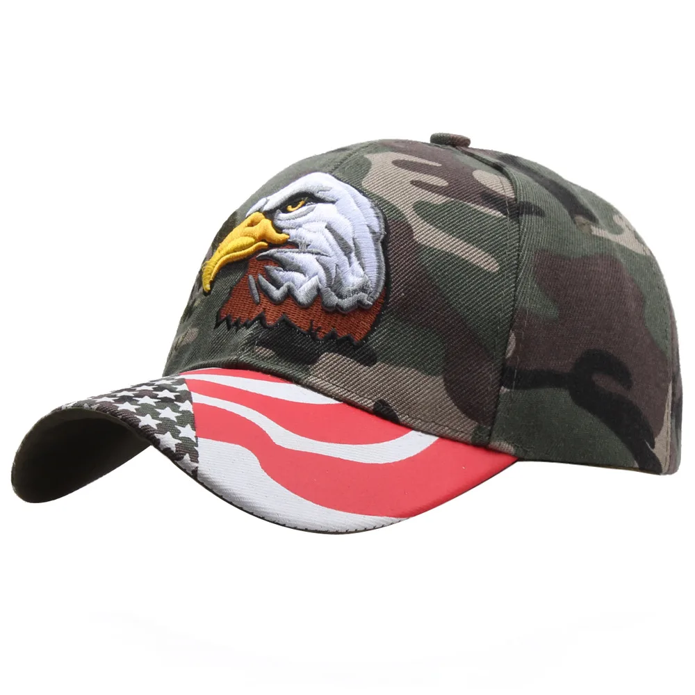 Snapback Casquette Hats Black USA Flag Eagle Embroidery Baseball Cap