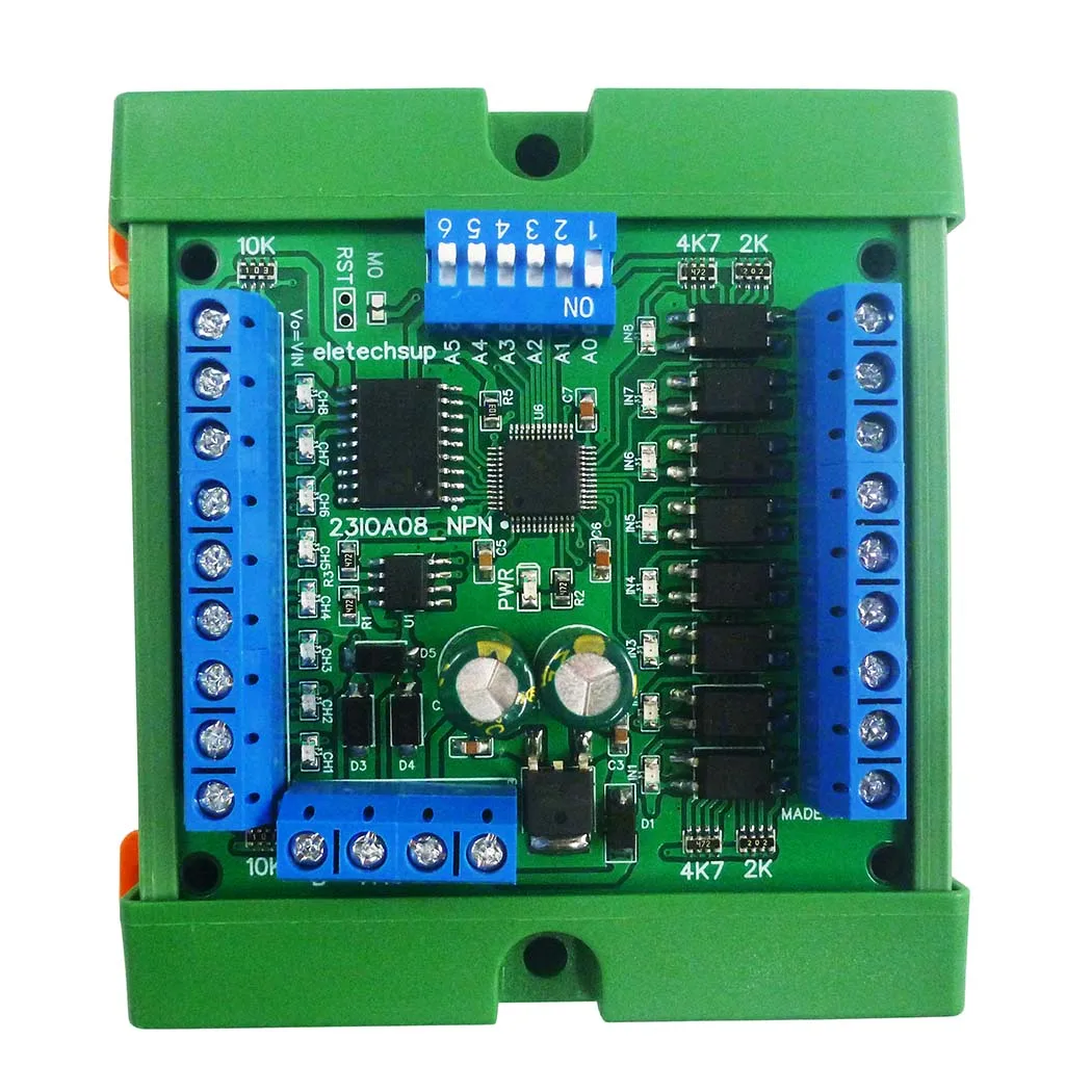 DC12V-24V 8CH NPN/PNP Input& 8CH NPN 300MA Solid State Relay Output Modbus Rtu RS485 IO Module