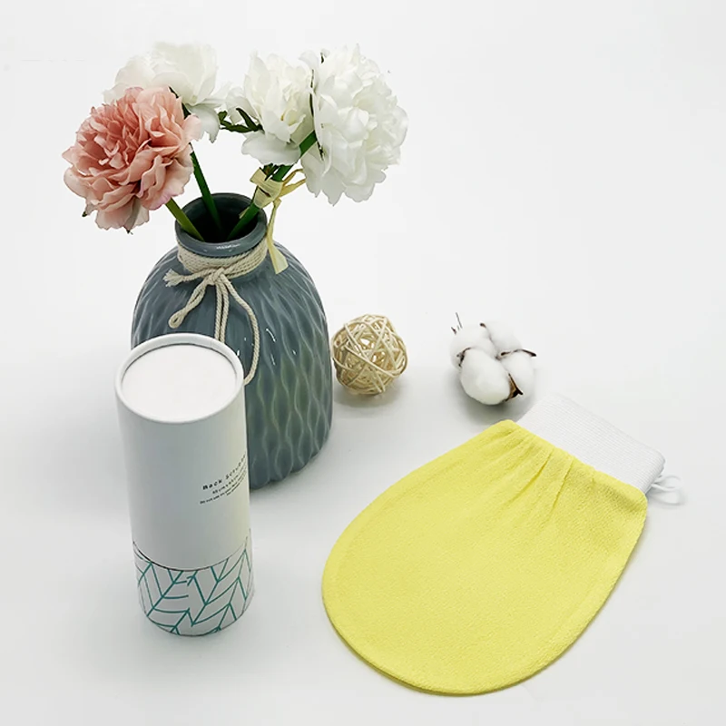 Logo Custom Natural Raw Silk Exfoliating Glove Kids Bath Gloves Glowy Skin Exfoliate Face Tool Bath Products For Women