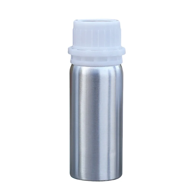 100ml shiny silver Aluminum Bottle for essential oils, flavors, solvents and related products with PP tamper evident screw cap