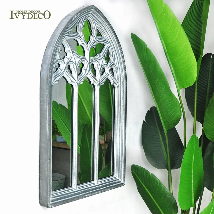IVYDECO Antique Decorative Arched Wrought iron Mirror Frames Window Mirror Wall mirrors