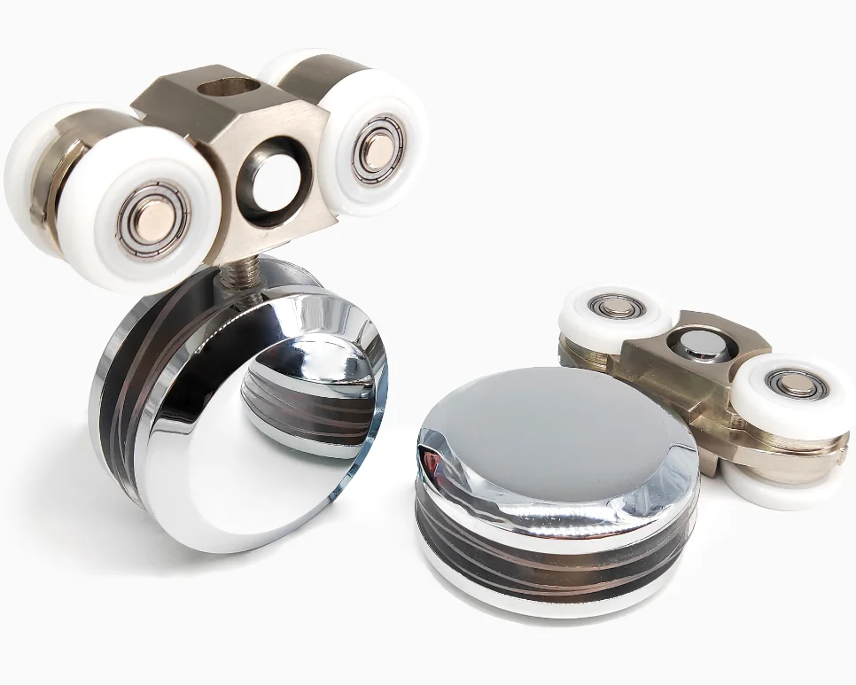 Frameless Glass Clamp Glass Sliding Door Roller  for  Glass Door