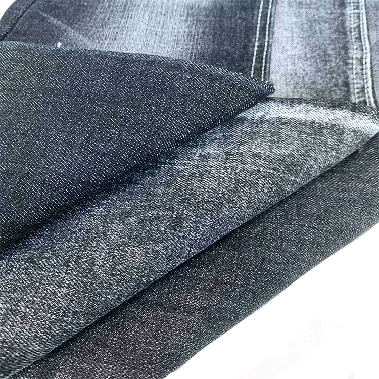 11.8oz Black Low-stretch Woven Cotton Polyester Spandex Denim Fabric Supplier