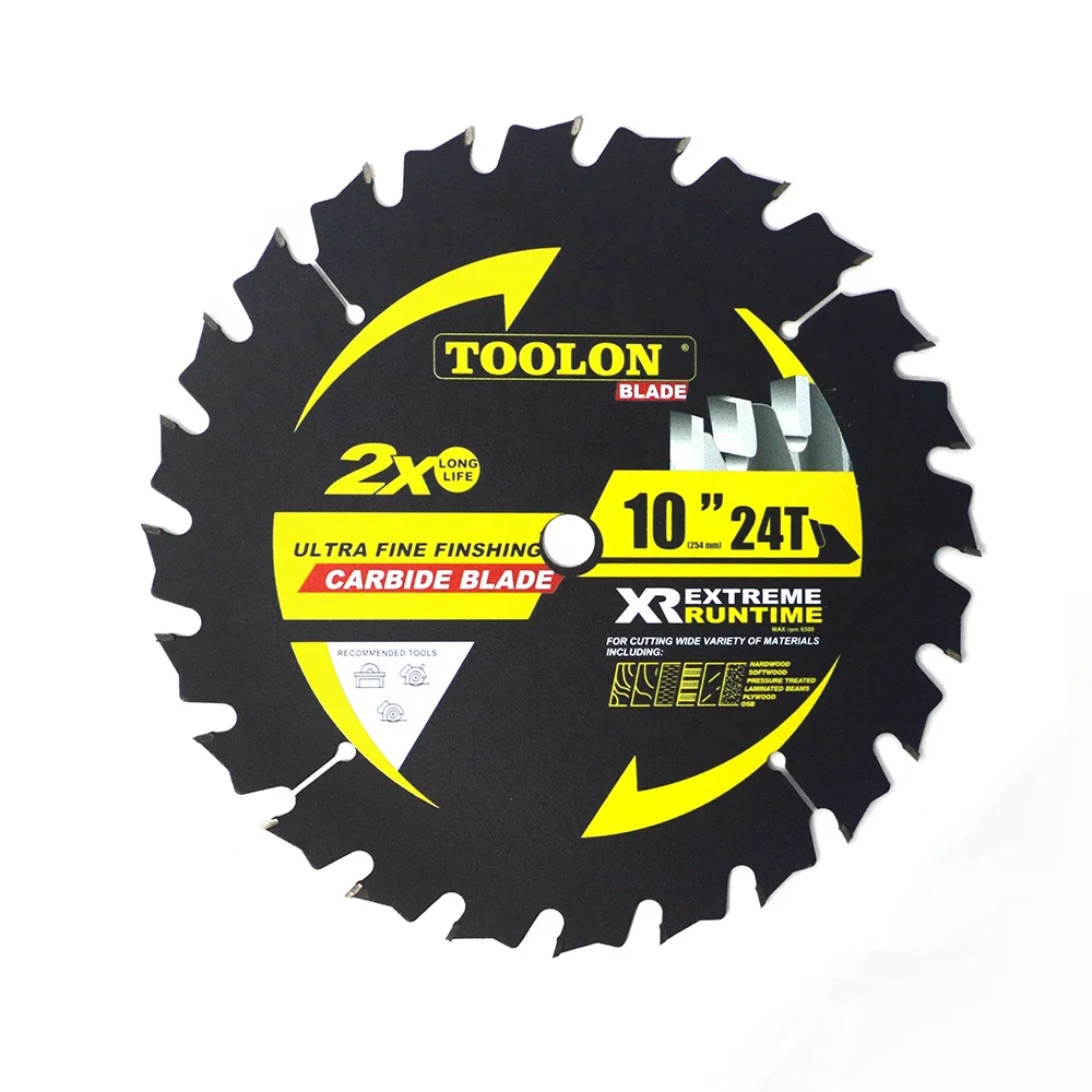 Wood Cutting Blades 10 Inch 24 Teeth TCT Saw Blade Tungsten Carbide Tipped