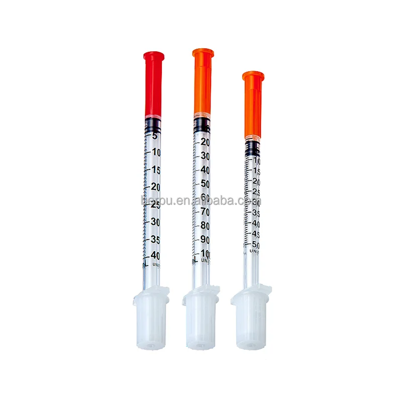 Sterile High Quality Disposable U-40 U-100 0.3ml 0.5ml 1ml Insulin Syringe insulin injection