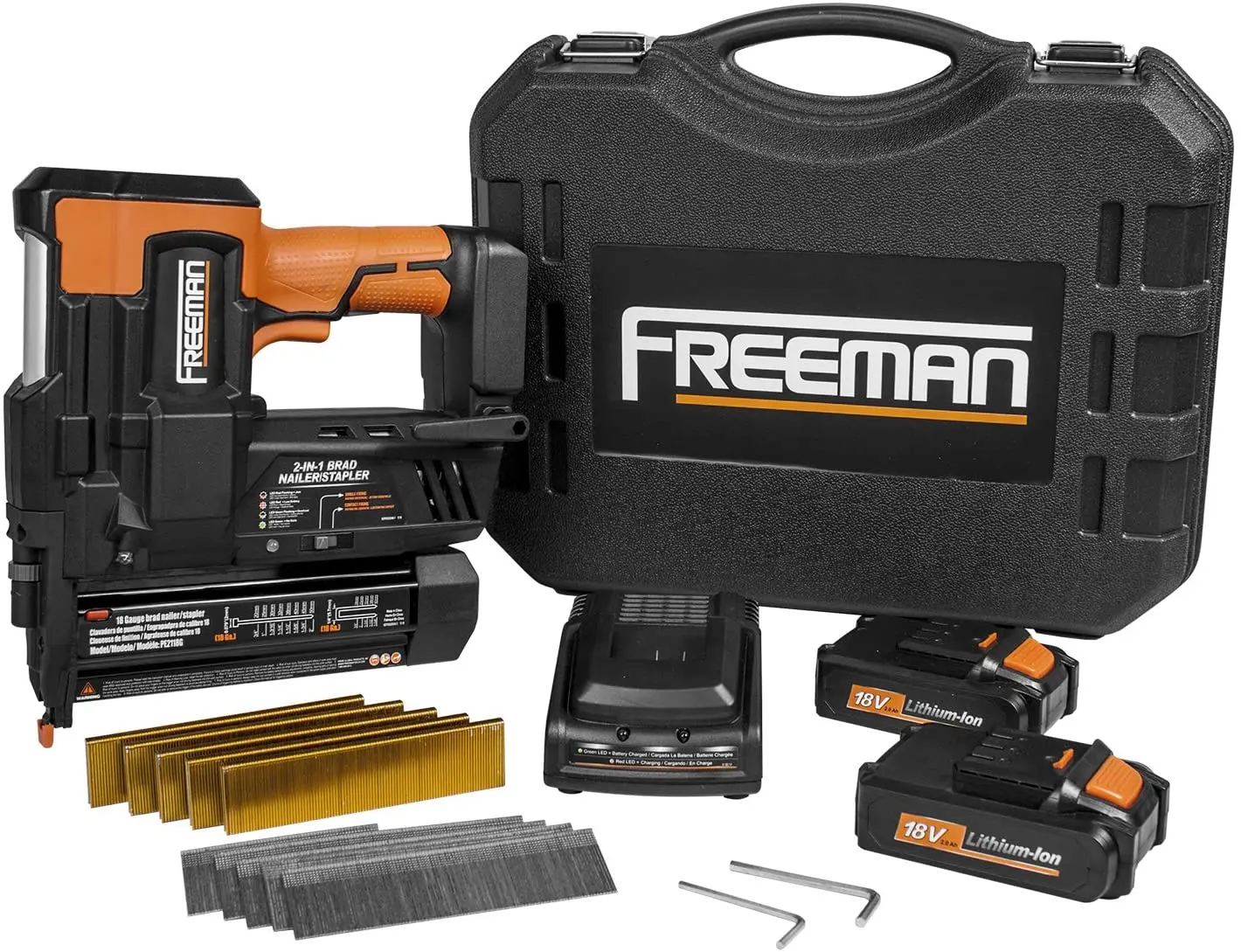 FREEMAN Multifunctional lithium battery nail gun F30F50/T50/440K 3 in 1 electric stapler Makita same type socket battery 2Ah.20V