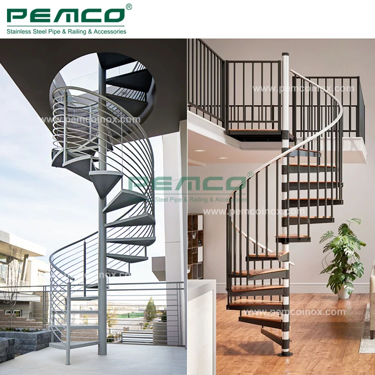 America Style Staircase / Villa Luxury Spiral Steel Staircase /  Outdoor Diy Simple Staircase Spiral Stairs