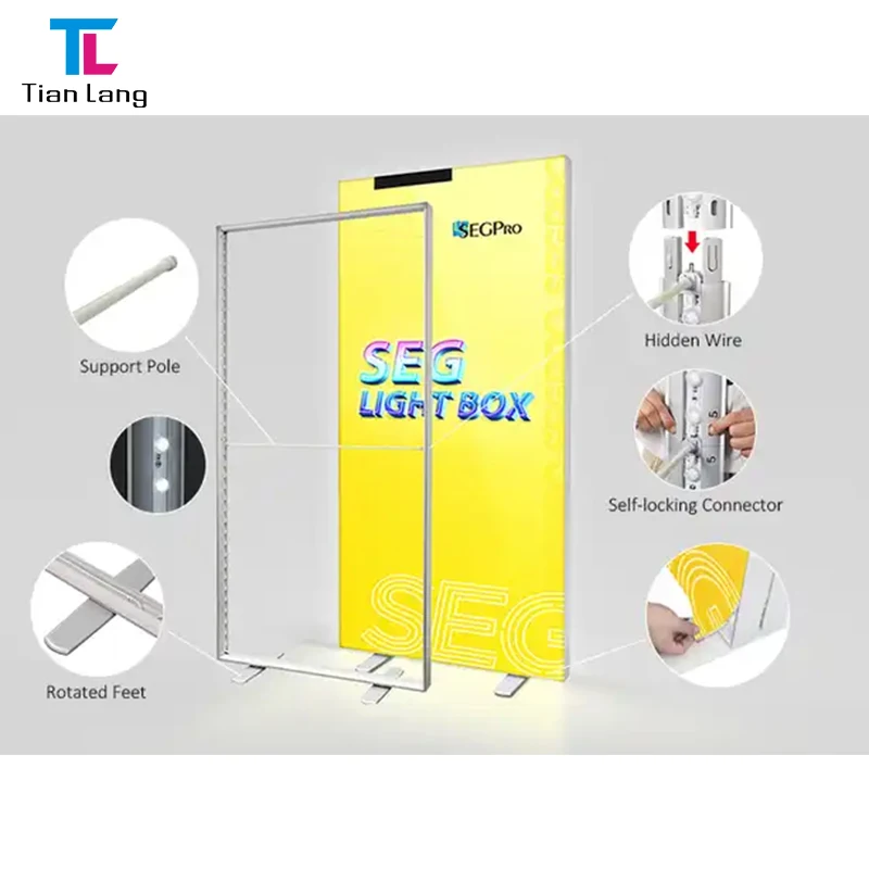 TianLang Lightbox For Poster Snap Frame Led Marketing Fabric Led Light Boxes Pvc Ightbox Stand Painting Acrylic Led Light Box