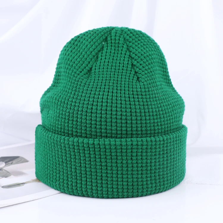 Qianzun manufacturers watch cap waffle knit customized hats knitting warm beanie hats for men and women