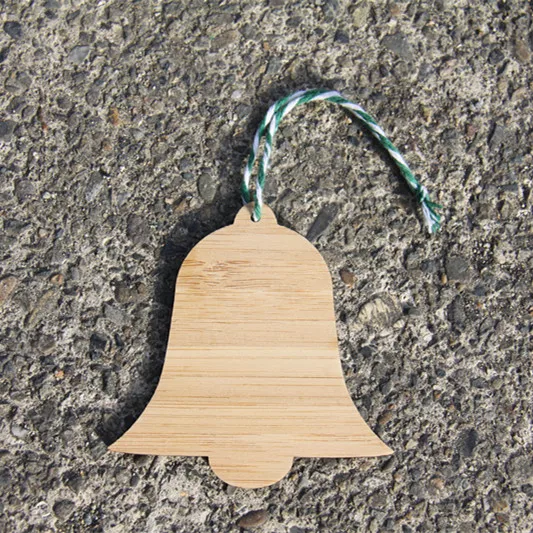 Деревянная бирка с колокольчиком для рождественской елки, подвесное украшение