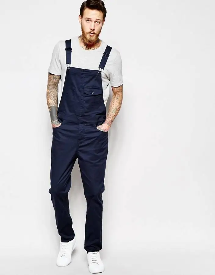 Wholesale New Fashion Overalls Trousers Denim Suspenders Black Dungaree Jeans Stylish Jeans Pant For Men