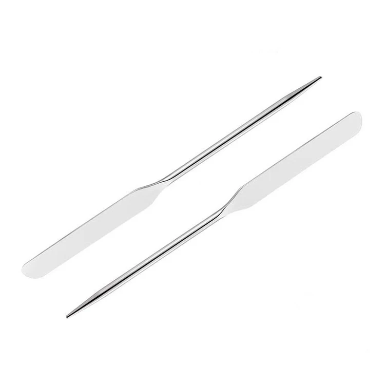Stainless Steel Double Ended Mixing Foundation Beauty Spatula Hand Palette Mixing Spatulas Makeup Cosmetic Spatula Palette Knife