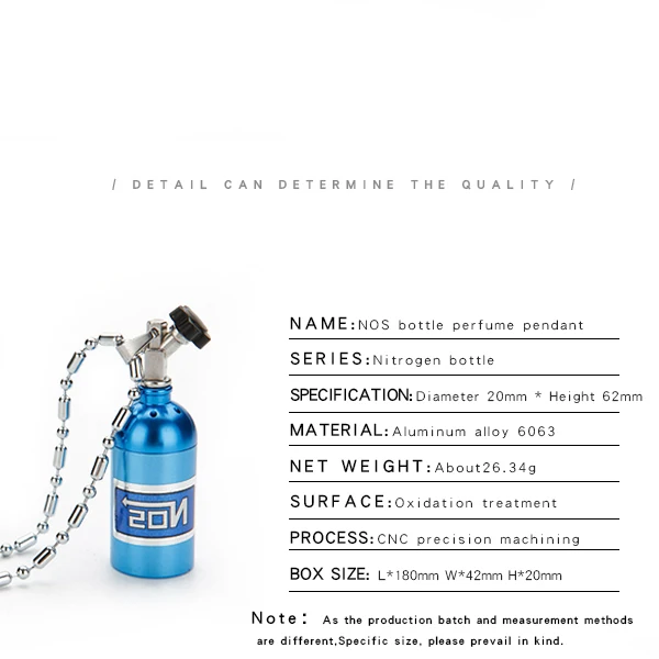 Creative aluminum alloy  NOS  nitrogen bottle  rearview mirror  pendant  for  car  air  freshener hanging perfume diffuser