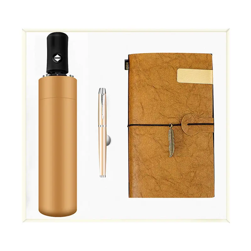 High end gift set corporate luxury gift promotion items notebook umbrella vacuum flask speaker