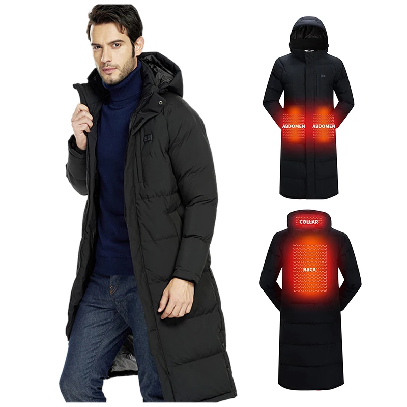 
SNOWWOLF 2019 Men Winter Coat Outdoor USB Infrared Electric Heated Hooded Cotton Jacket Hiking Fishing Thermal Clothing Coat 