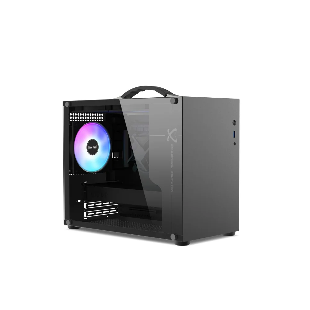 New Arrival Black M ATX Portable Small Computer Case Desktop Cabinet PC Casing Case with holder For Pc Home