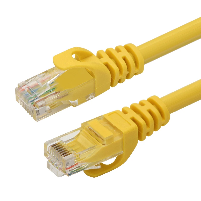VCOM LAN RJ45 Cable UTP CCA Cat 6 Patch Cord With Yellow Button 1.8m 3m 5m Network Cable For Internet
