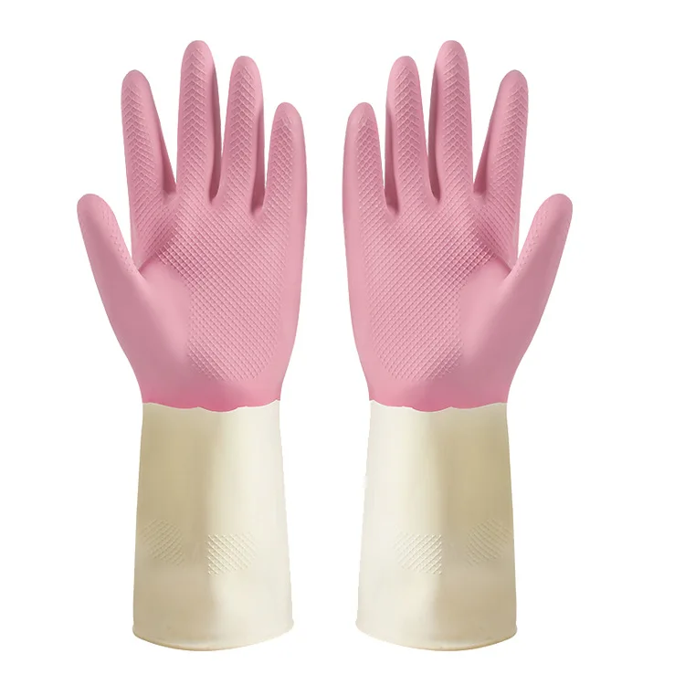 Kitchen Household Working Red White Latex Rubber Dish Washing Gloves Gardening Cleaning Work Hotel Rubber Gloves