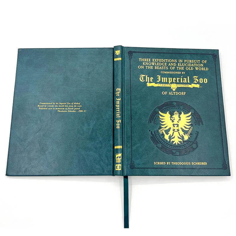 Custom Printing Beautiful Edition Leather Embossed Hardcover Books Printing PU Leather Book Printing