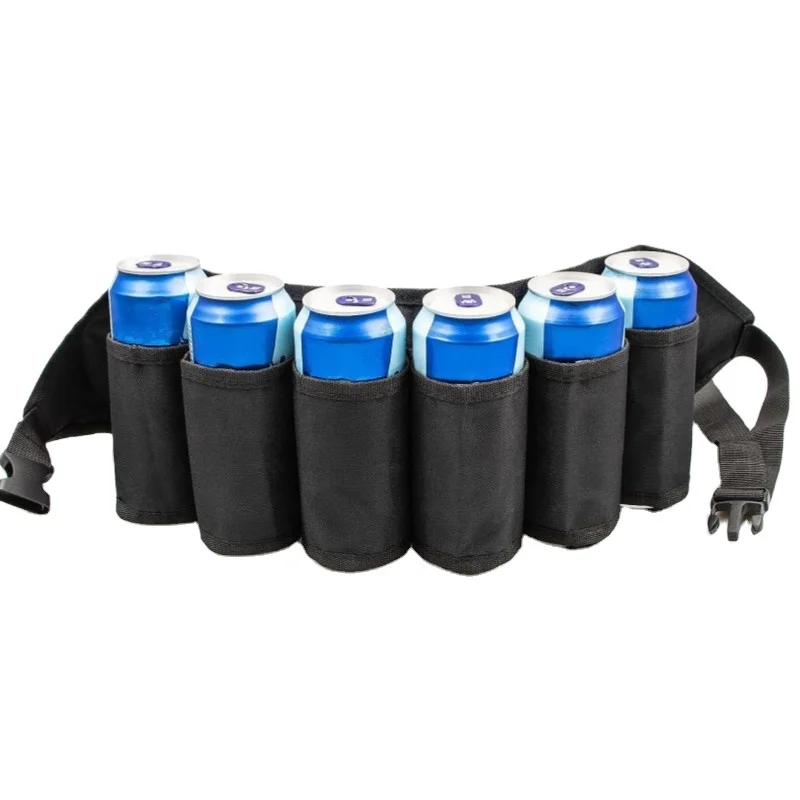 Factory Direct 6 Pack Holster Can Cooler Beer Waist Bag Holder Full Color Washable Beer Belt Storage Bag Pack tool