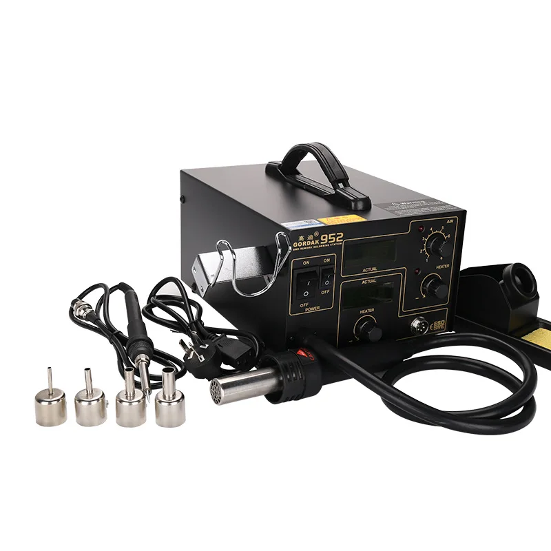 GD952 2 в 1 двойная цифровая паяльная станция 220V SMD машина горячего воздуха пистолет Набор Комплект сварки Инструменты для ремонта