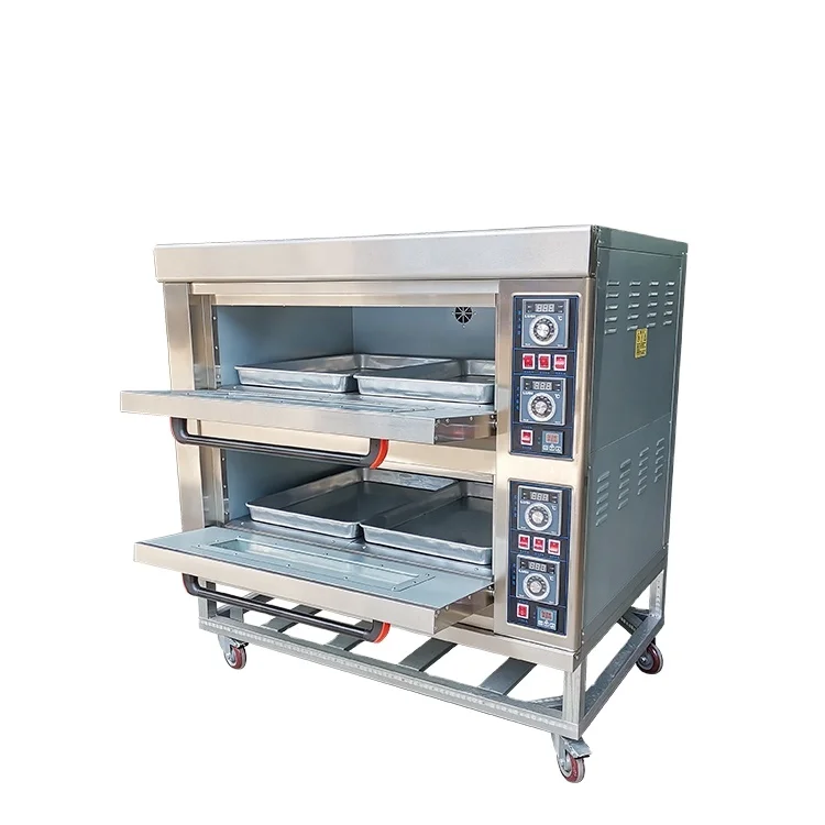 3 deck 6 trays commercial kitchen oven bakery machine equipment baking bread cake