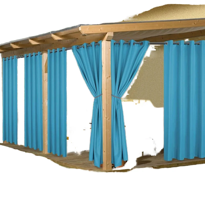 Outdoor waterproof  curtains for home garden villa outside curtains elegance solid  color curtains