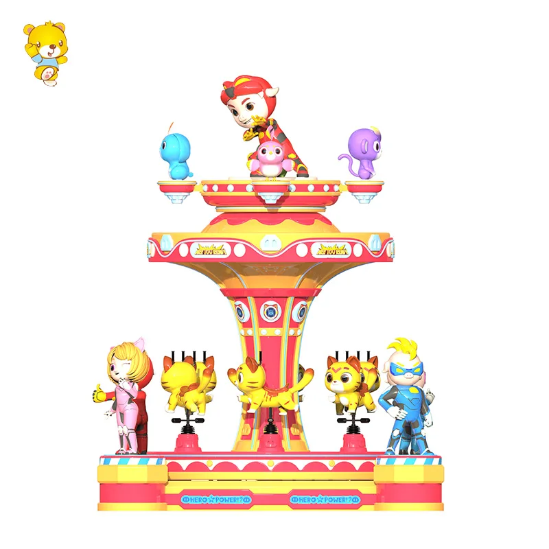 GO GO Bond Amusement Equipment Shopping Mall 6 setas Mini Carousel for children Amusement Park Carousel