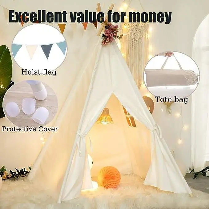 Factory Wholesales Perfect Quality Colorful Inflatable Toy Kids-Teepee-Tent With Lights Polyester Kids Tent