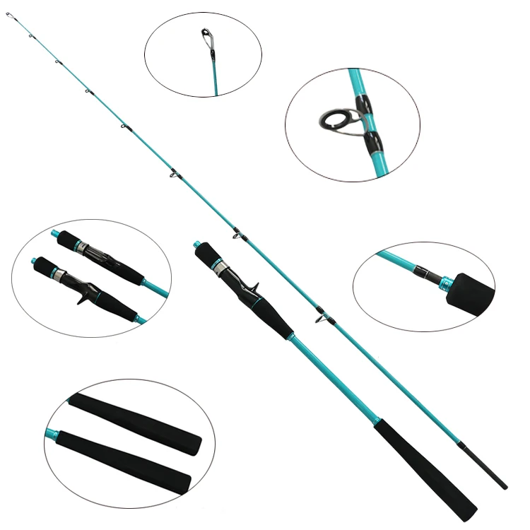 WeiHai  factory prices 1.35m-1.83m deep sea light Slow Jigging solid Fishing Rod 20# sea boat  Pitch rods