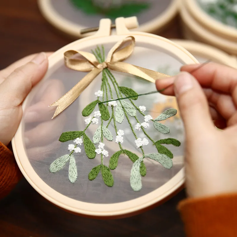 Handmade Transparent Yarn Embroidery DIY Material Package Lu Embroidery Hang Painting Fabric Decoration Painting