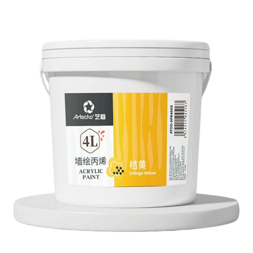 Artecho 4L barrel acrylic wall paint artist paint Orange-yellow color acrylic paint