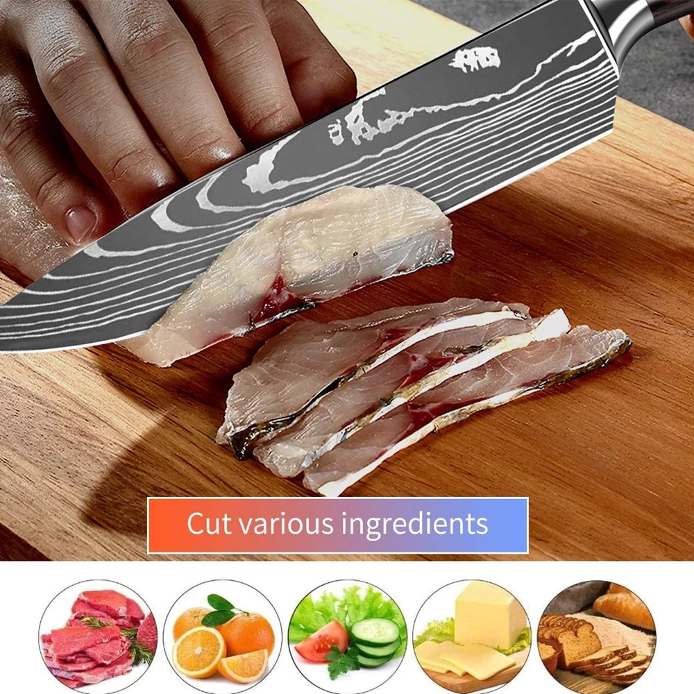 Kitchen Knife Set Solid Wood Knife Holder Wooden Stand Kitchen knife block Accessory Tools Customized Logo Natural Wooden Stand