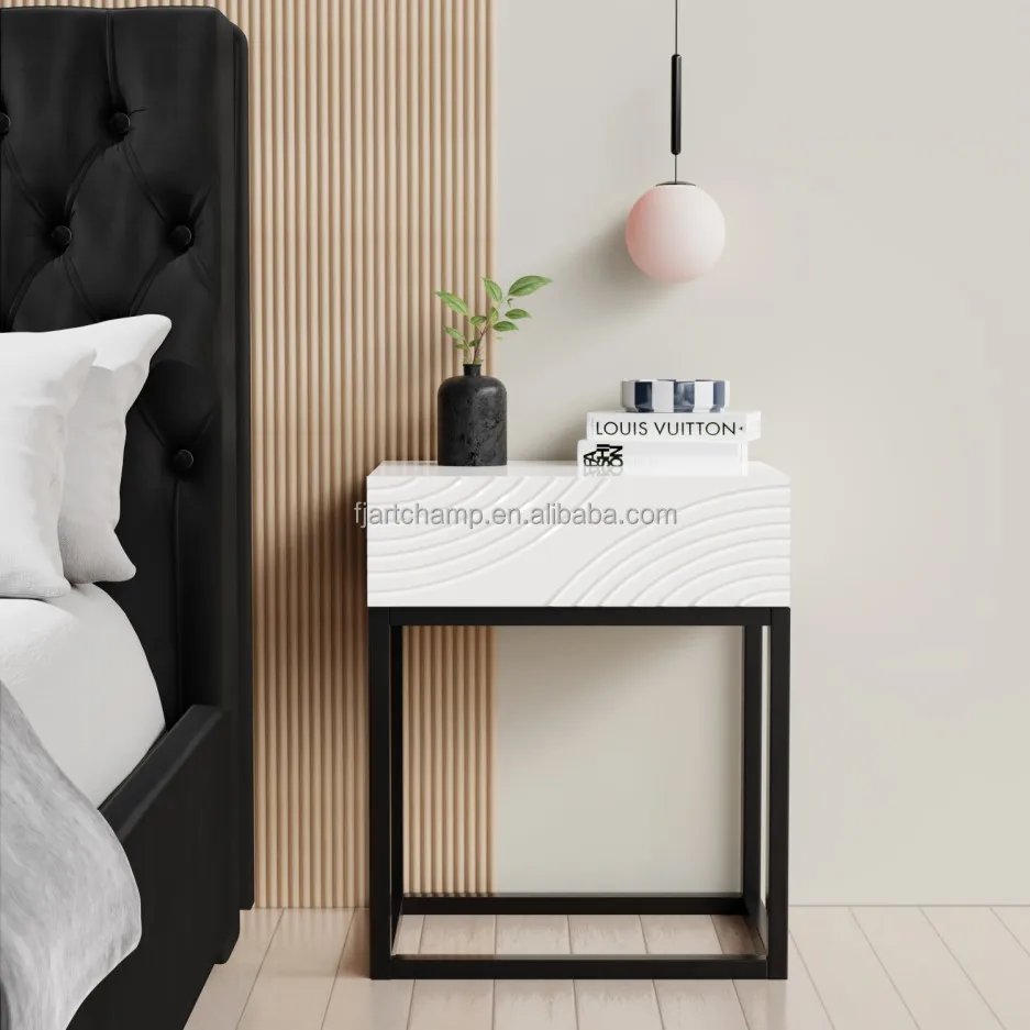 White Modern Furniture Living Room Luxury Wooden Console Tables with Mirror&Drawers