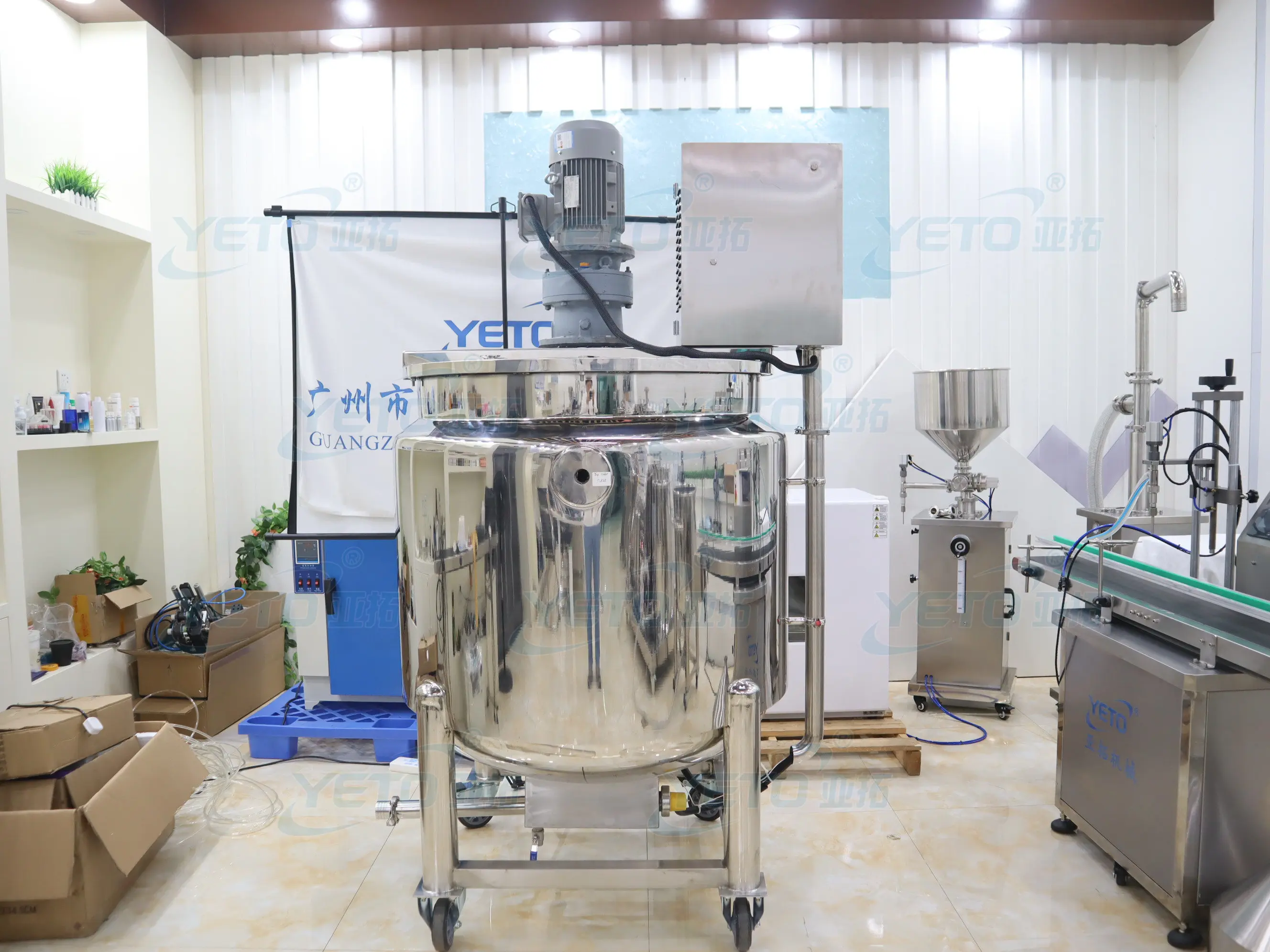 YETO shampoo production Line liquid soap dispenser mixer making machine mixing tank with heater milk homogenizer price