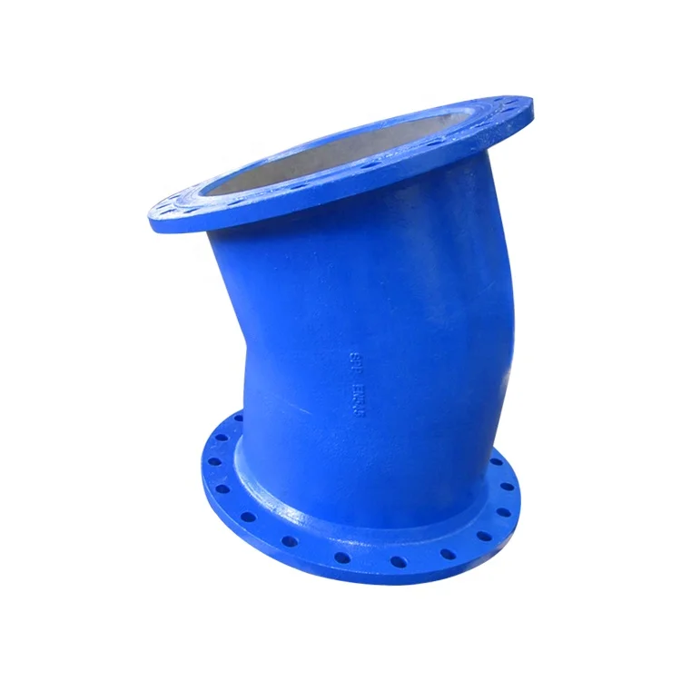 High Quality ISO2531 DI Double Flanged Fittings 45 Degree Bend Ductile Iron Pipe 45 degree Elbow