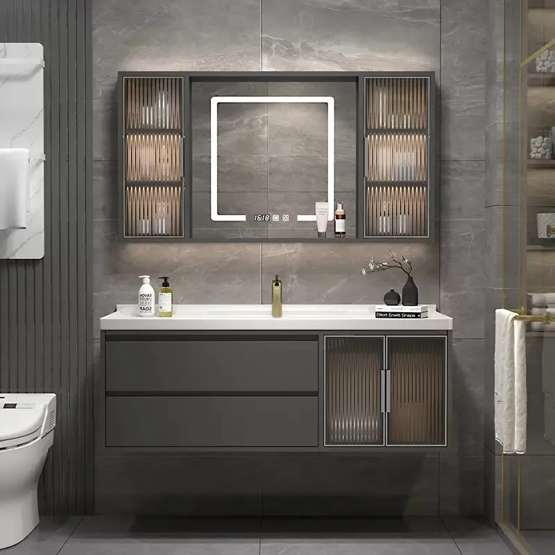 MORU Glass Vintage steel cabinet lights bathroom lighting with sink basin cabinet modern bath room cabinet