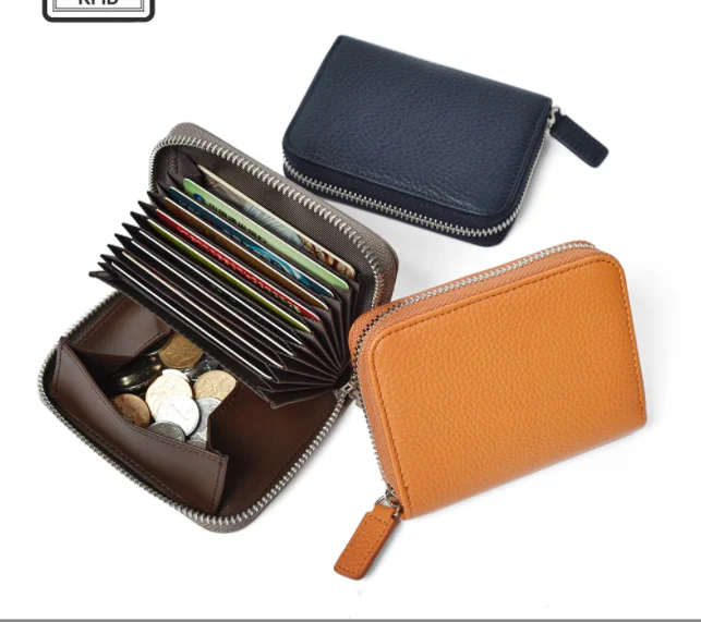 Japanese style coin purse leather 2022 anti-theft brush zipper wallet men and women coin wallet