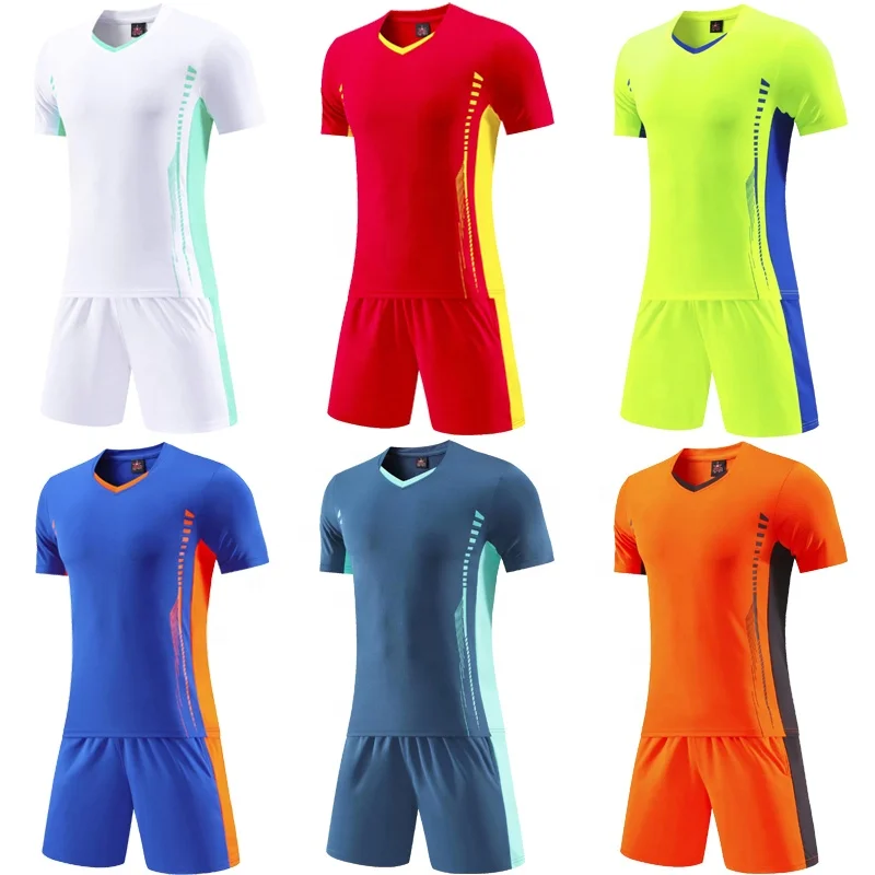 High Quality Soccer Team Uniform Set 100% Polyester Professional Football Training T shirts and Shorts