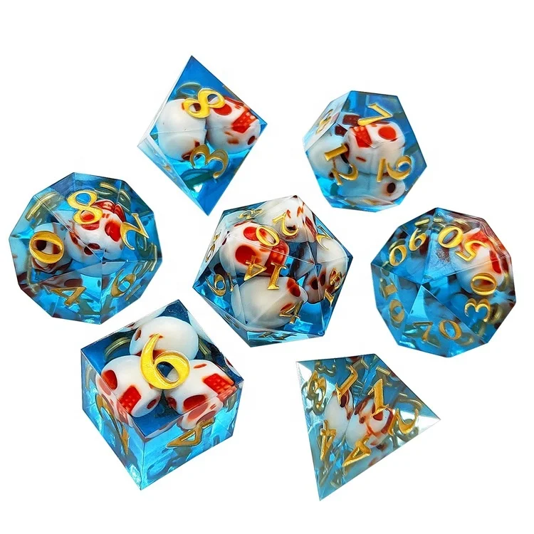 Dungeons and Dragons Halloween Skulls DND Board Game Sucker resin Dice Set Sharp-Edge