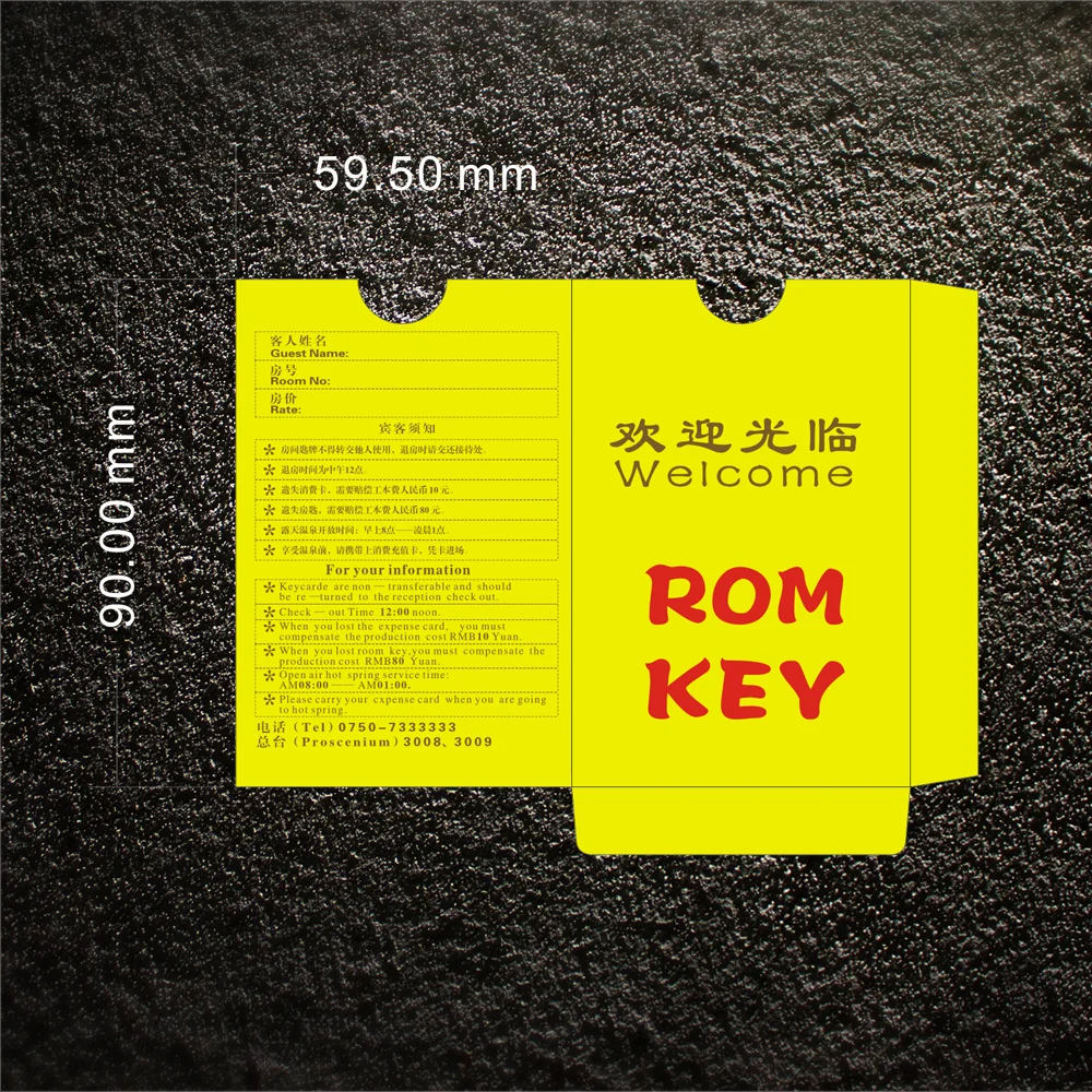 Custom color printing and color printing of hotel room card sets  VIP card sets and small envelopes