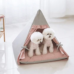Relaxlines cat tent foldable waterproof outdoor striped triangle dog pet tent bed