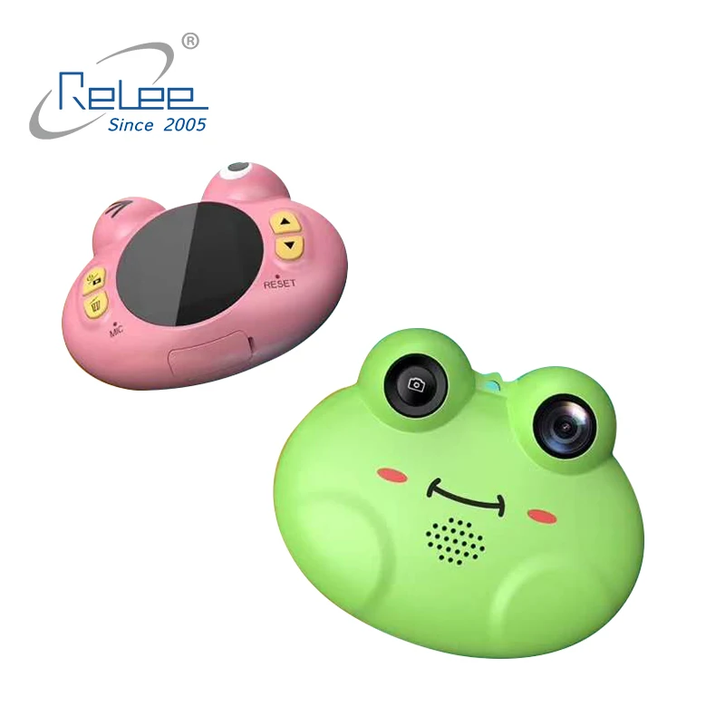 Цифровая камера с HD-экраном 720P Детская игрушка милая мультяшная лягушка лицо 1 54 дюйма поддержка 8 типов фотонаклеек <10x