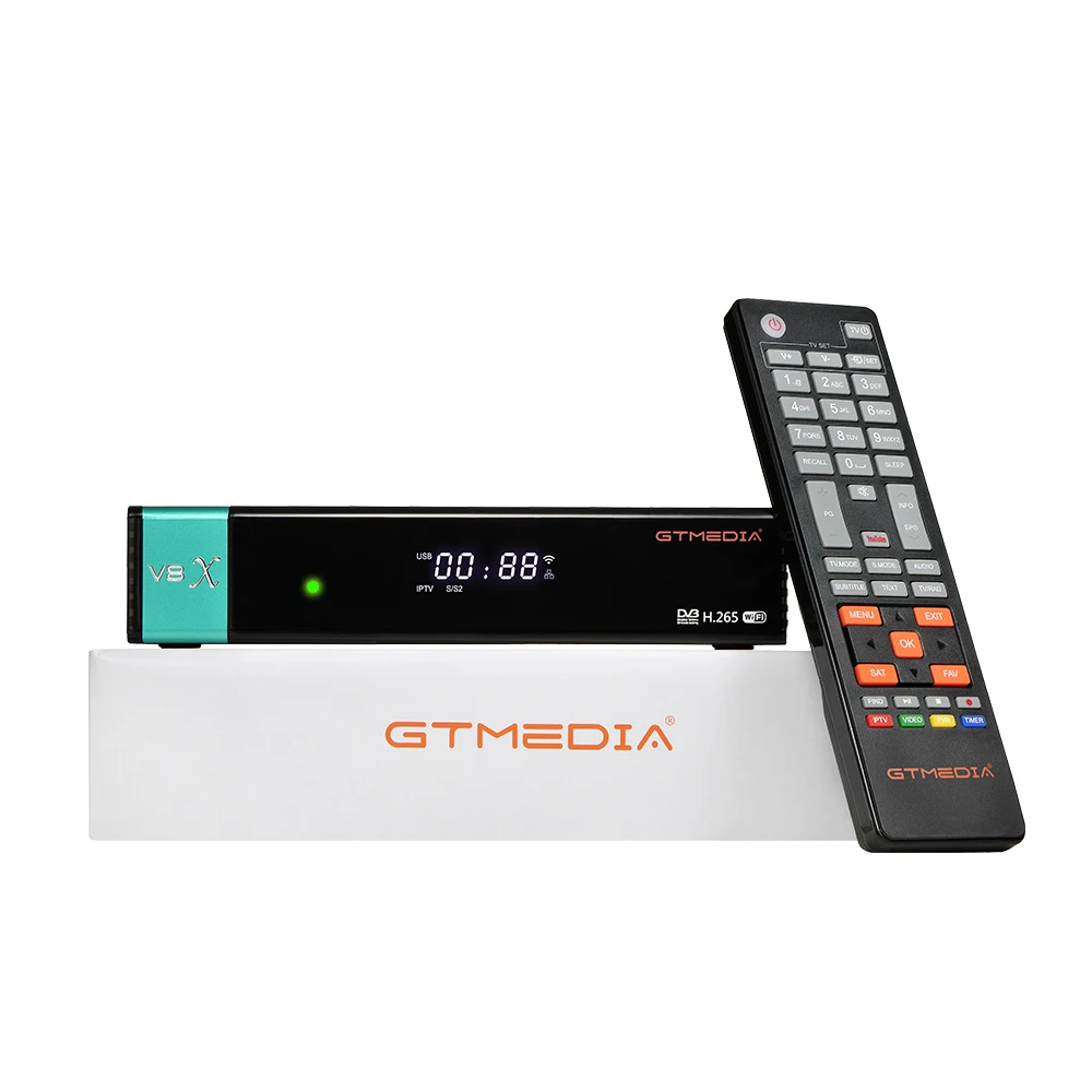 GT Media V8X DVB-S2 декодер спутникового рецептора с Wi-Fi/HEVC H.265/TV SCART/1080p Full HD/ Ethernet