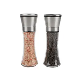 Factory Direct Sales Simple and Beautiful Glass The Seasoning Bottle Spice Pepper Grinder