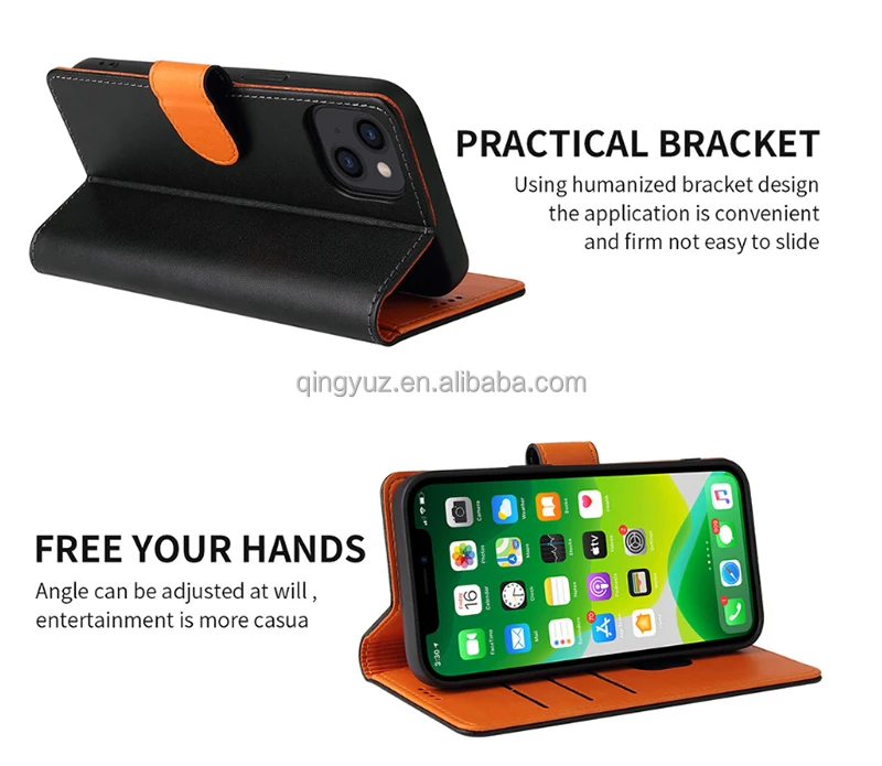 High Quality Leather Flip Wallet Mobile Phone Case For iPhone 12 Pro max PU Leather Book Flip Cover for iPhone 13 Pro max