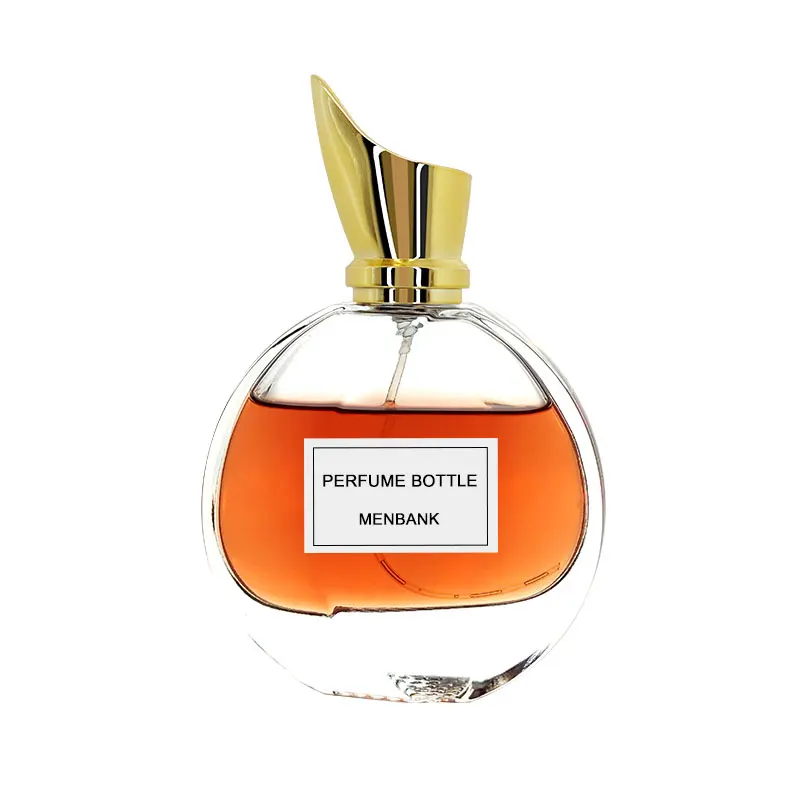 50ml 100ml Vintage Oval Shape Glass Perfume Bottle with Electroplating Gold Caps Crystal Glass Atomizer